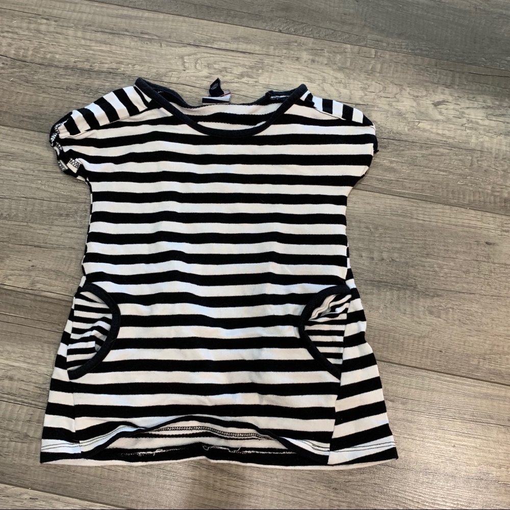 French Toast 4t black and white shirt with pockets